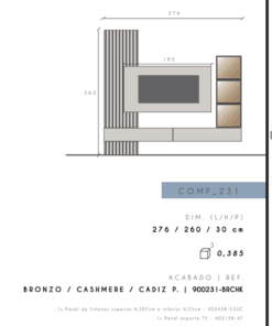 Alternative view of INFINITY COMPOSICION 231 BRO/CASH/CAD 276CM