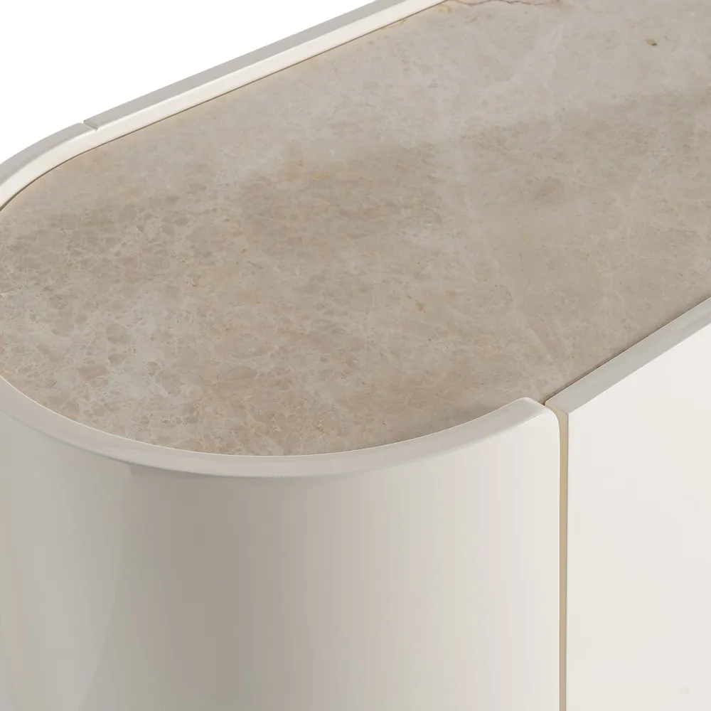 APARADOR LACADO CREMA MÁRMOL-DM SALÓN 160 X 45 X 75 CM - Image 3