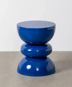 MESA AUXILIAR AZUL METAL DECORACIÓN 38 X 38 X 47 CM