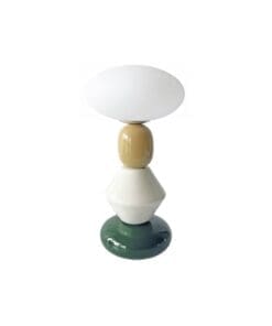 LAMPARA SOBREMESA LEGATO MOSTAZA/BLANCO/VERDE 17DX36 CMS.