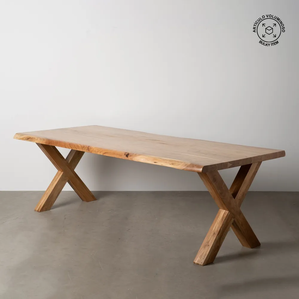 MESA COMEDOR NATURAL MADERA DE ACACIA 240 X 100 X 76 CM
