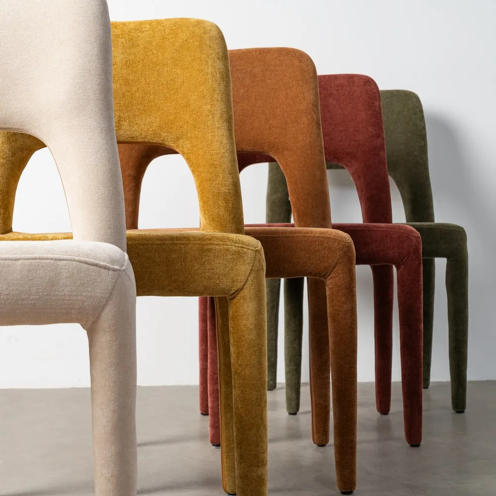 SILLA APILABLE CREMA TEJIDO SALÓN 47 X 61 X 84 CM - Imagen 4