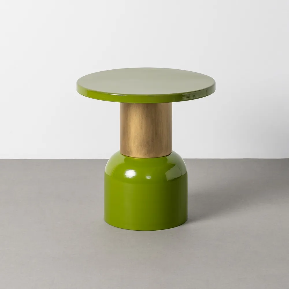 MESITA VERDE METAL 51 X 51 X 52 CM