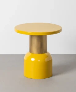 MESITA MOSTAZA METAL 51 X 51 X 52 CM