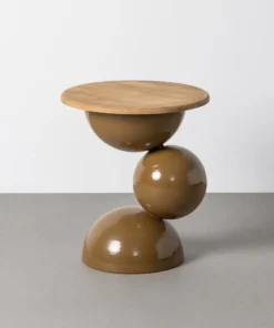 Alternative view of MESITA MARRÓN MADERA-METAL 49,50 X 49,50 X 58,50 CM