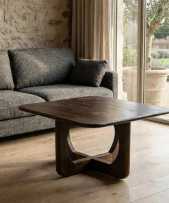 MESA CENTRO MIEL MADERA DE MANGO 80 X 80 X 45 CM