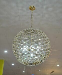 Lampara Metal Cristal Dorada