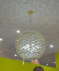 Alternative view of Lampara Metal Cristal Dorada
