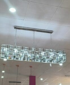 Lampara de Techo Cromada, Metal y Cristal.