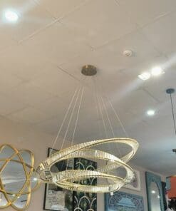 Lampara Metal, Cristal, Dorado.