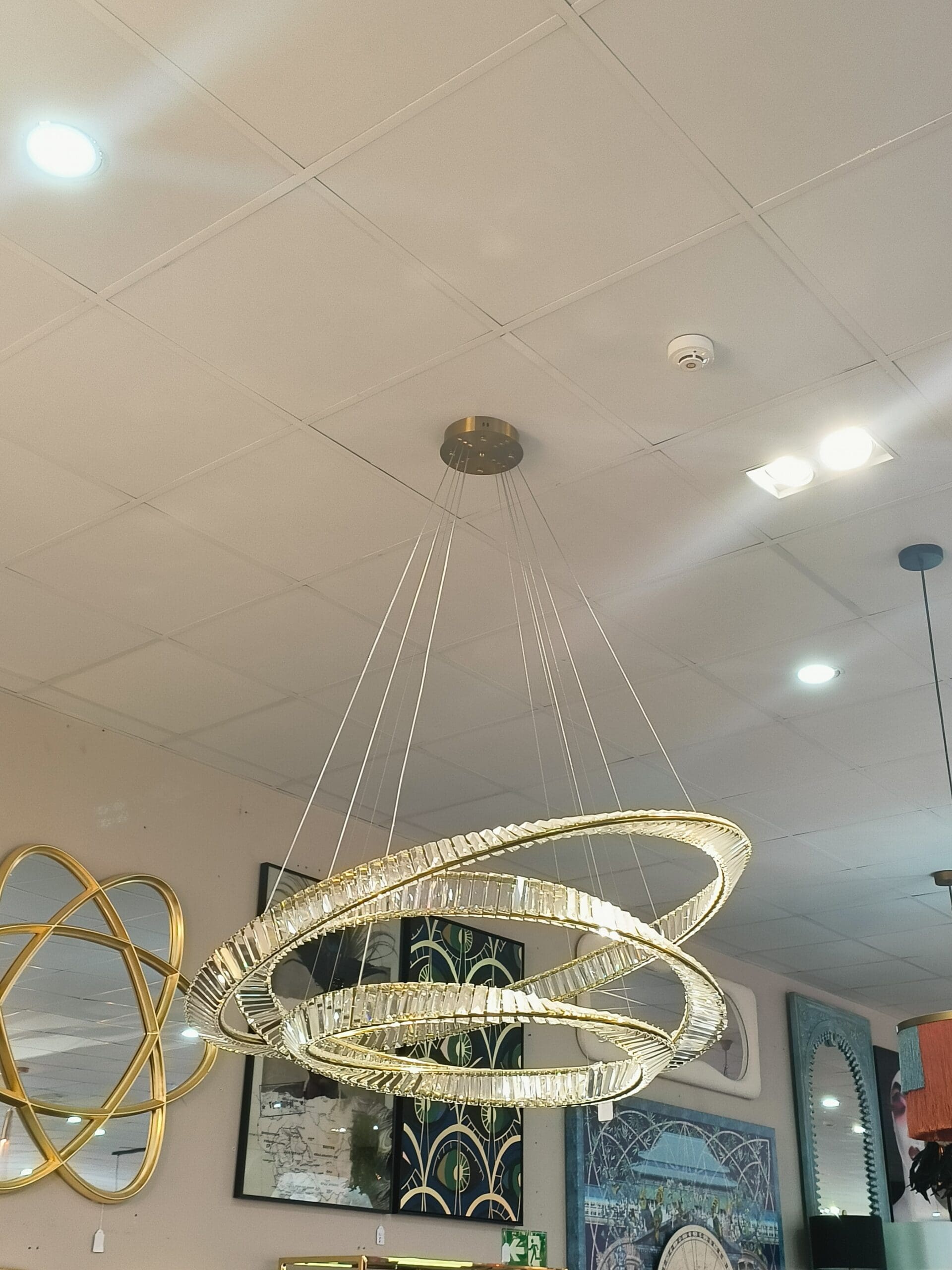 Lampara Metal, Cristal, Dorado.
