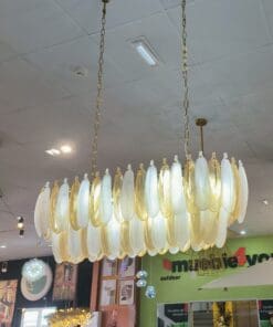 LÁMPARA TECHO PLUMAS CHAMPÁN CRISTAL 100 X 35 X 38 CM - Imagen 3