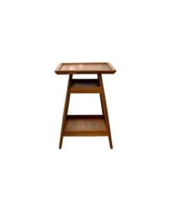 MESA AUXILIAR CUADRADA DE MADERA DE TEKA - Image 2