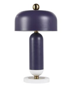 LAMPARA SOBREMESA MORADO BLANCO DORADO 30x30x55 CM