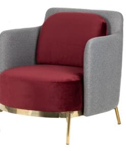 SILLON VELVET ROJO GRIS TULSA 70x80x81 CM