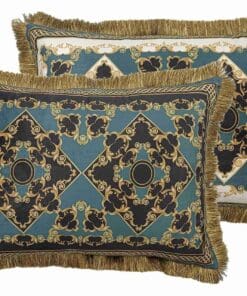 COJIN VELVET RELLENO PLUMAS CON FLECOS 60x13x45 CM
