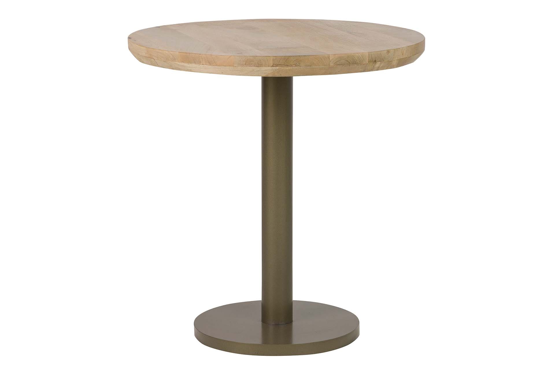 MESA COMEDOR MADERA MANGO METAL MARRON 70x70x72 CM - Imagen 2
