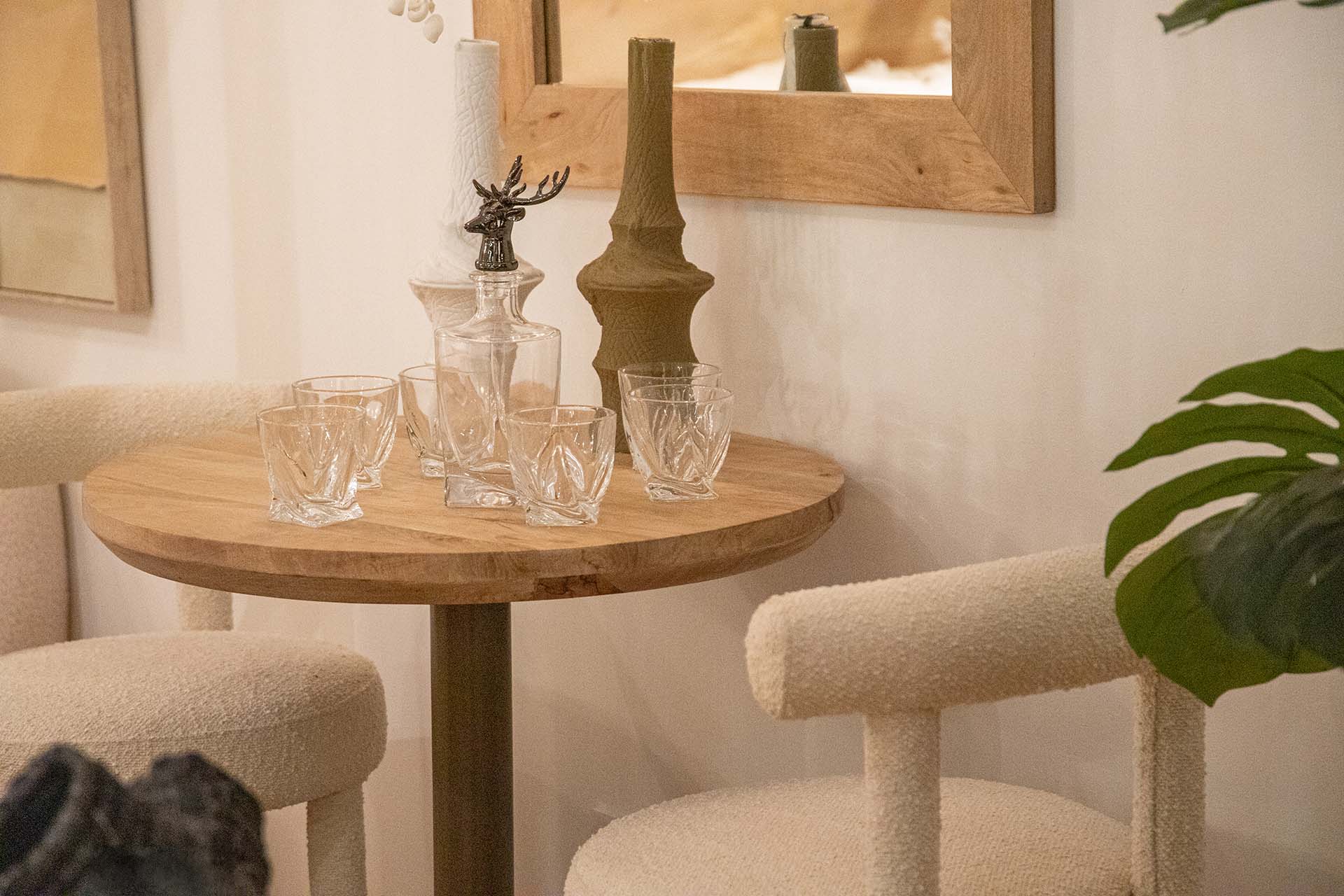 MESA COMEDOR MADERA MANGO METAL MARRON 70x70x72 CM