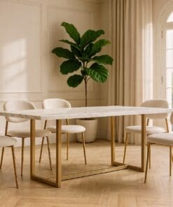 MESA COMEDOR MARMOL INOX. TEBAS 220x100x76 CM