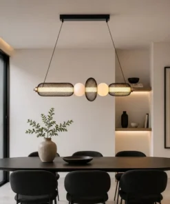 LÁMPARA LED REJILLA ,BOLA CRISTAL MATE Y ACRÍLICO 103 X 22 CM