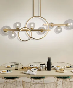 LÁMPARA 8L HIERRO PINTADO ORO