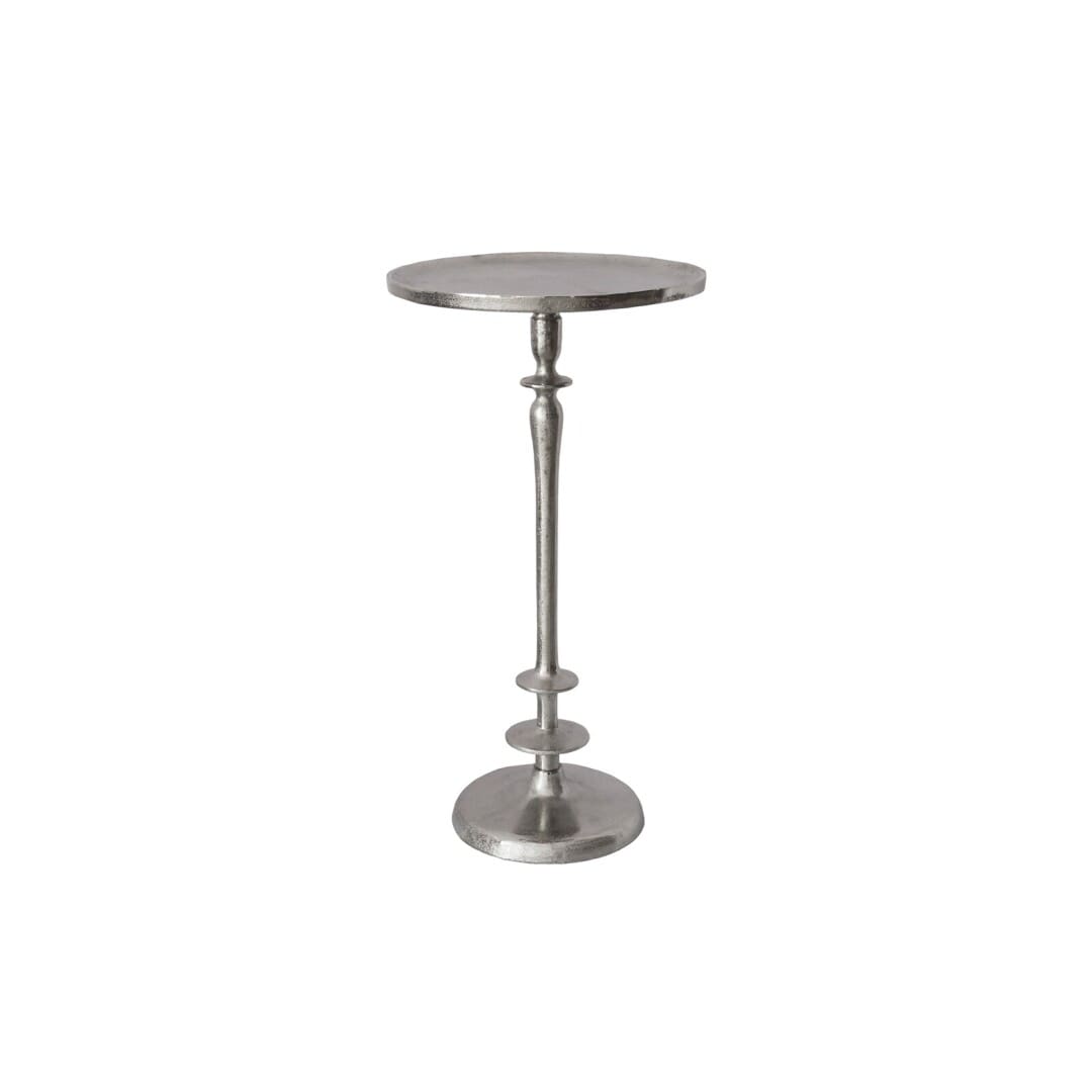 MESA AUX. REDONDA ALUMINIO PLATA 30DX58 CMS.