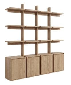 ESTANTERIA KAR 4P Y ESTANTES FRESNO 193X40X200 CMS.